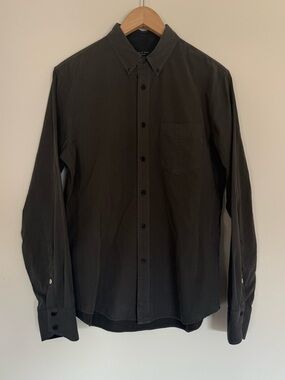 rag & bone Men’s Dark Grey Slim Fit Button-Down Dress Shirt Sz M
